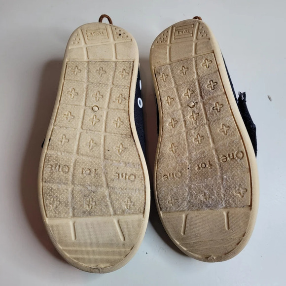 Toms Navy Blue Tiny Alpargata Slip On Shoes Size Girl's 9 Toddler - Picture 9 of 10
